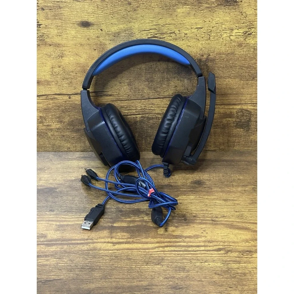 Sportsbot Wired Gaming Headset W Built In LED Lights. Adjustable Headband & Mic